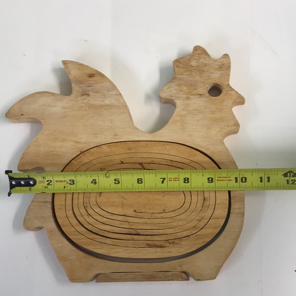 Wooden Rooster Hot-plate/Art décor Basket - Picture 7 of 9